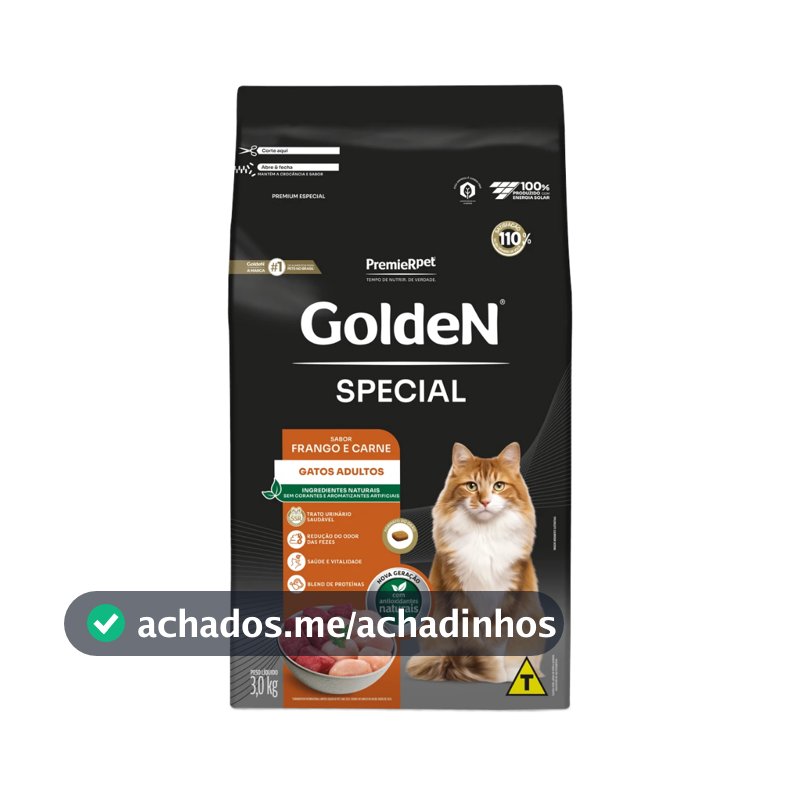 Ração Special para Gatos Adultos Sabor Frango e Carne 3kg Golden