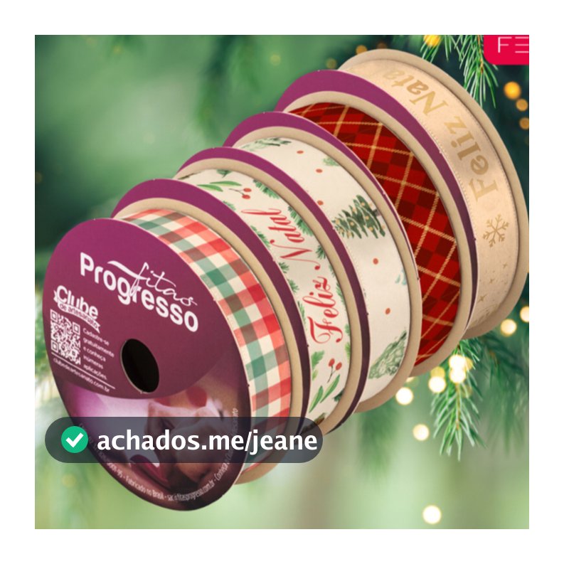 Fita de Cetim Feliz Natal Papai Noel Natalina 15 e 22 mm 10 Metros