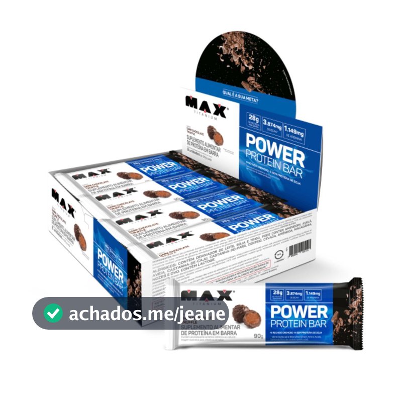 Power Protein Bar Display 8 Unidades de 90g Max Titanium