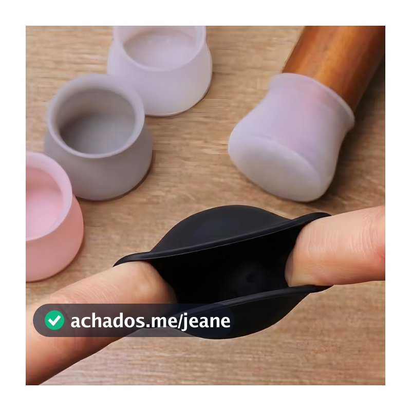 Protetor de Silicone para Pés de Cadeira e Mesa Redondo Pezinho Amortecedor Anti Ruído Risco Piso Borracha Vinílico