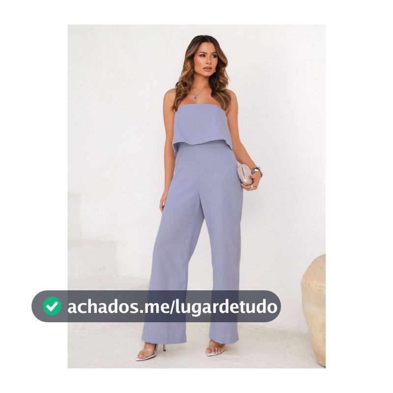 Macacão de Linho Tomara que Caia com Design Amplo e Sofisticado