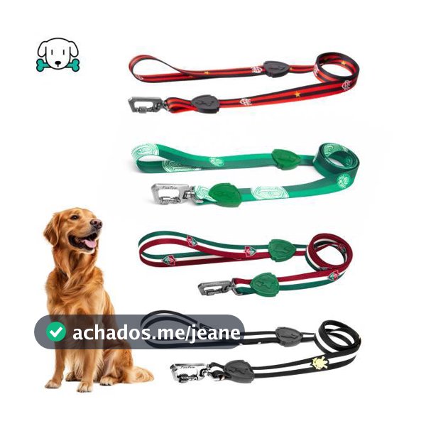 Guia para Coleira Cachorro Times do Coração Freefaro 1,20m