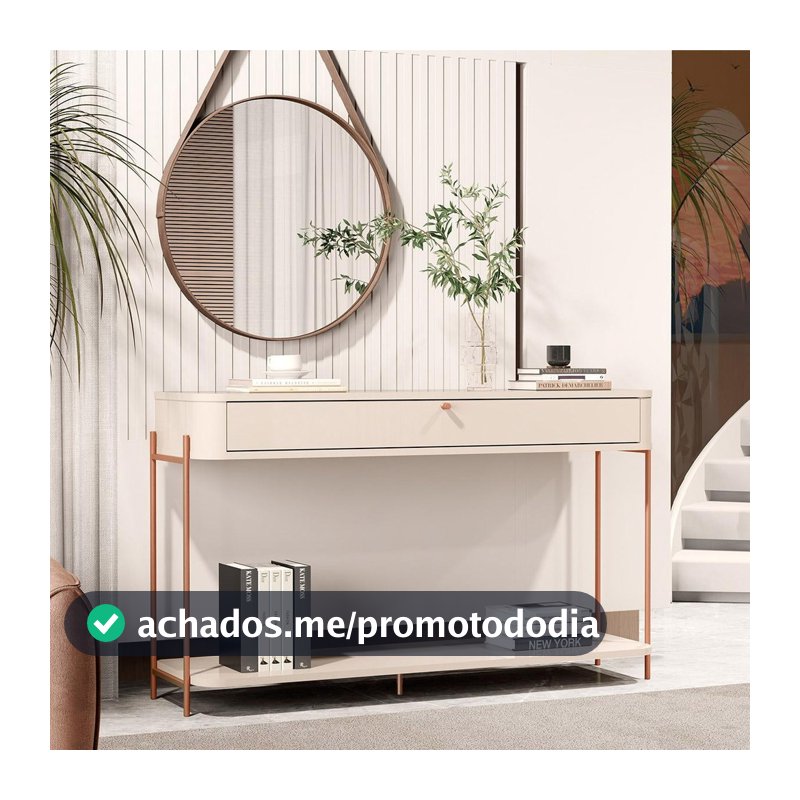 Aparador Buffet Sala Tucupí com 1 Gaveta e Pés de Metal