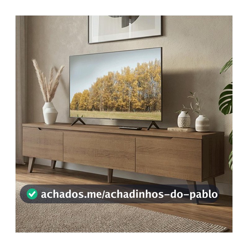 Rack para TV até 75 Polegadas 180 cm 2 Portas 1 Gaveta Rustic Dune Madesa
