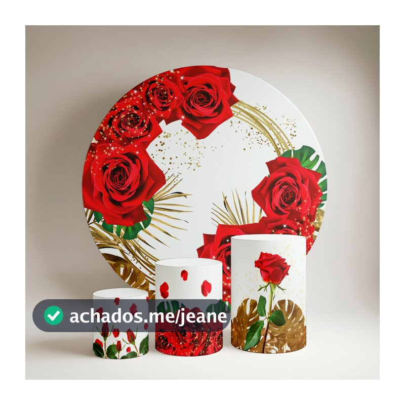 Kit Painel + Trio de Cilindro Tema Floral