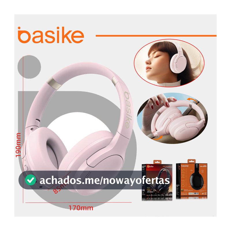 Basike fone sem fio bluetooth ANC headphone sem fio dobráveis A qualidade de som Bluetooth 4.3HiFi