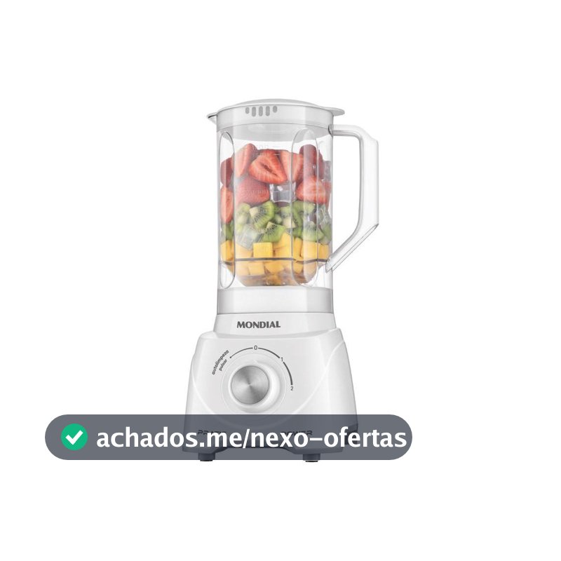 Liquidificador Mondial Pratic Power L-97-W 2 Velocidades + Pulsar 550W Branco