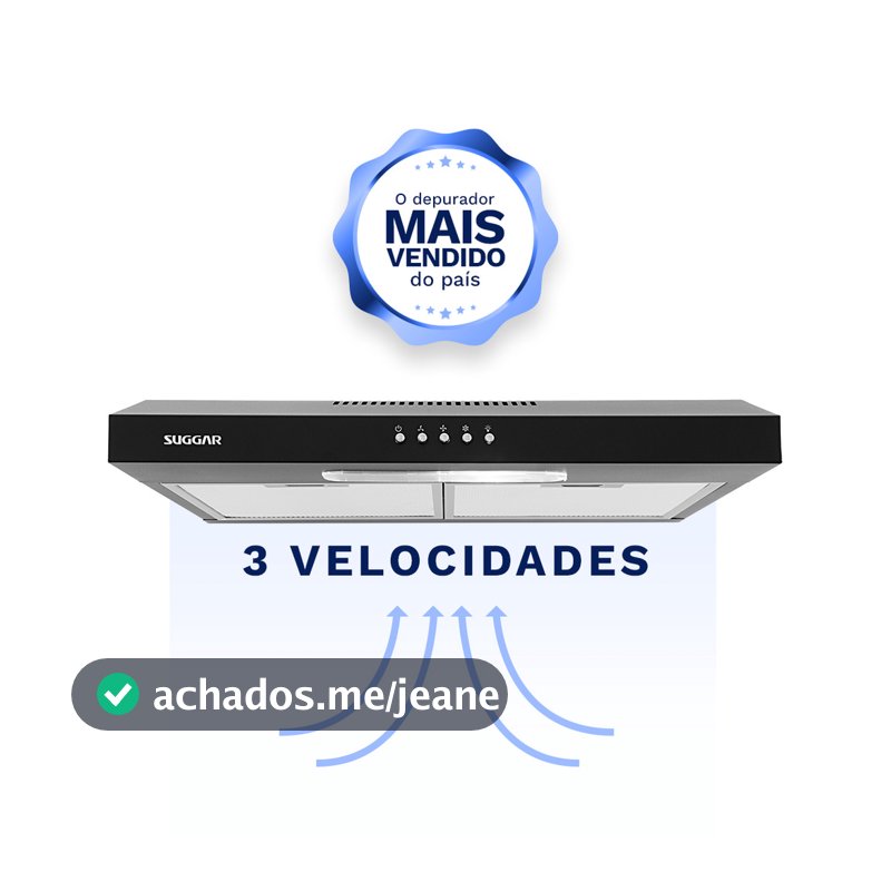 Depurador de Ar Slim 60cm Preto DPS161PT Suggar 127V