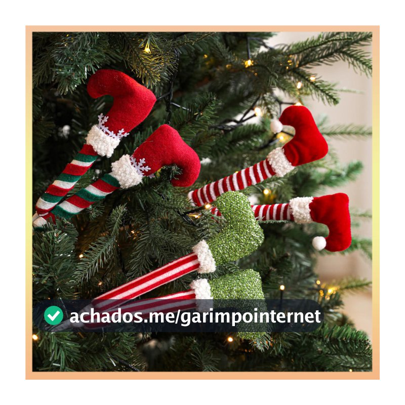 Ornamento De Ramo De Elfo Feito À Mão Decoração De Festa De Natal Vermelha Brincalhão Perna Verde Para Férias Árvore Cas