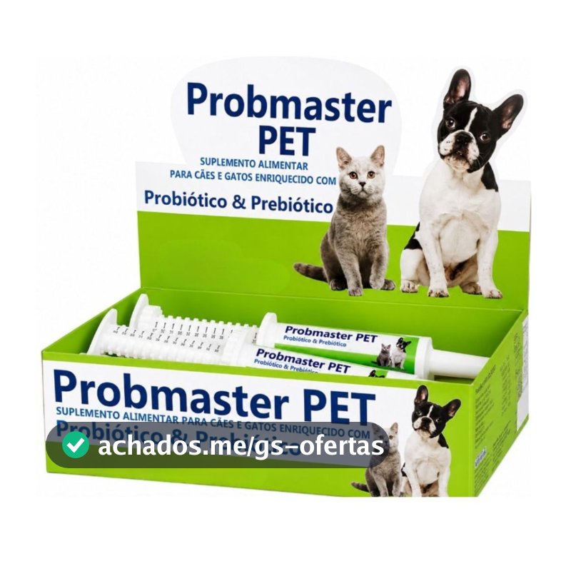 Suplemento Probmaster Probiótico e Prebiótico Para Cães e Gatos 14g