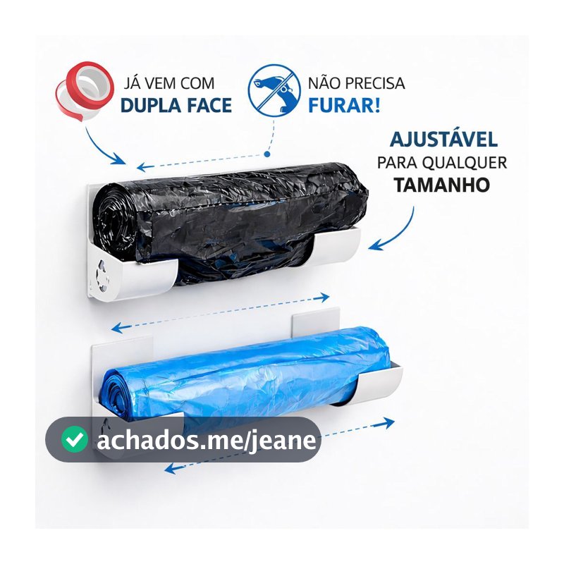 Suporte de saco de lixo, porta saco de lixo compacto sem precisar furar.