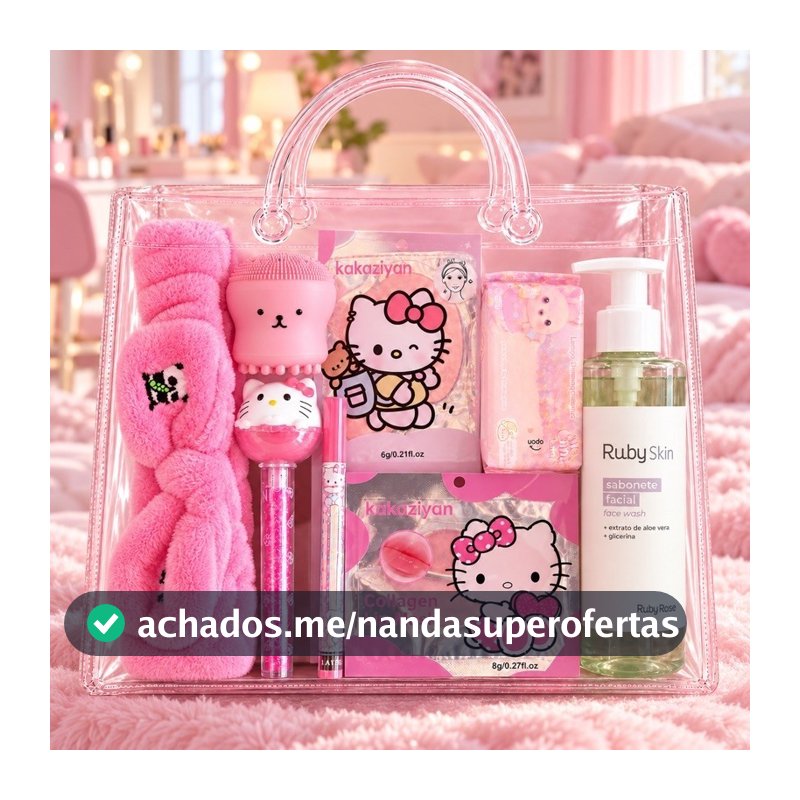 Kit Presente Feminino Skincare Completo Gloss Labial Faixa Spa Presente Menina