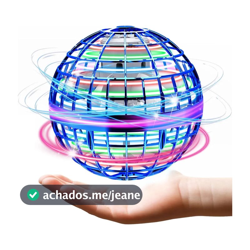 Brinquedo Bola Voadora Inteligente Com Sensor Led Spinner Flying Ball Drone Boomerang Rgb Kizumba
