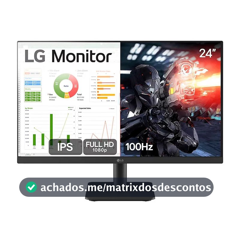 Monitor LG Gamer 24" 100Hz 5ms Full HD - 24MS500-B