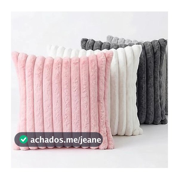 Kit 2 Capas de Almofada Pelúcia Canelada 45x45 Luxuosa Macia para Sofá Decoração