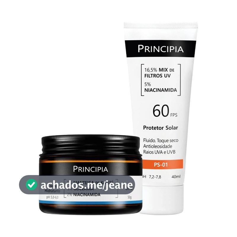 Principia Kit Dupla Diária Todo Tipo de Pele c/ Protetor Solar PS-01 FPS 60 + Creme Hidratante CH-01