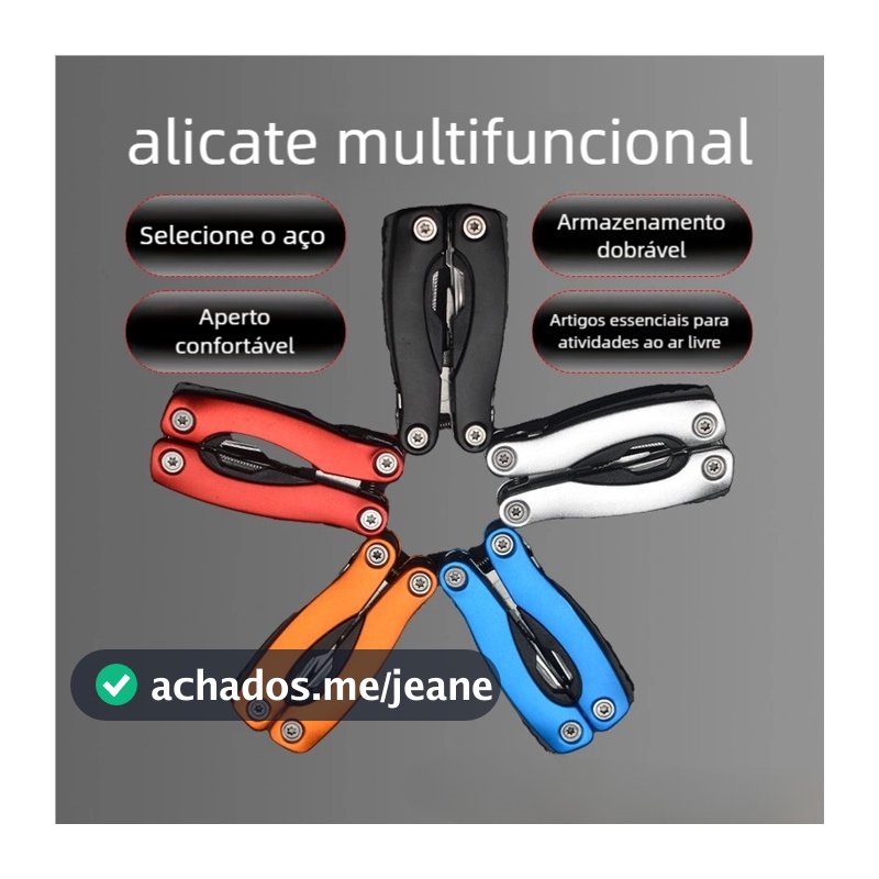 Ferramenta Inox Multifuncional - Alicate Canivete para Reparos e Emergências