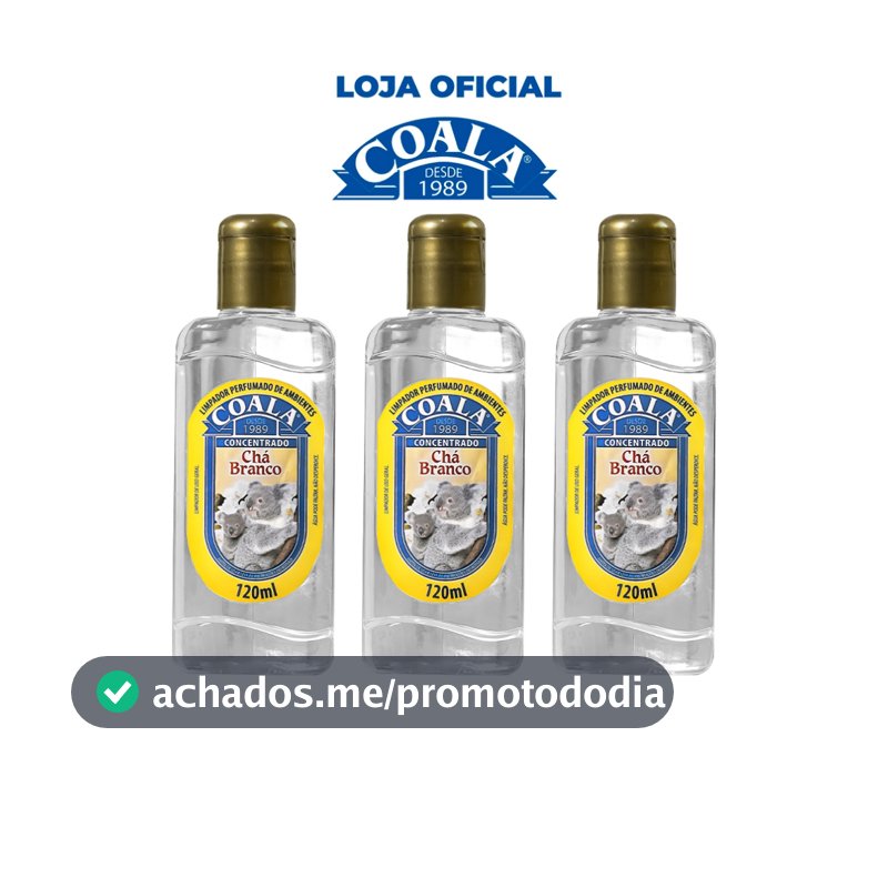 Combo 3 Limpadores Coala Chá Branco 120 ml