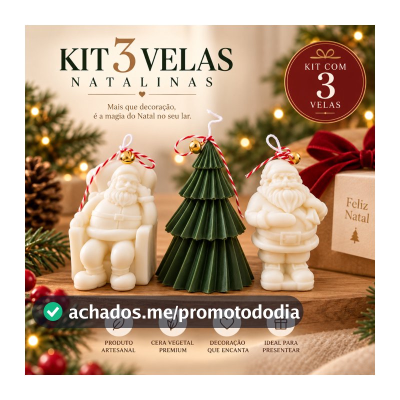 Kit Velas De Natal Vela Natalina Aromática Decoração Artesanal Perfumada