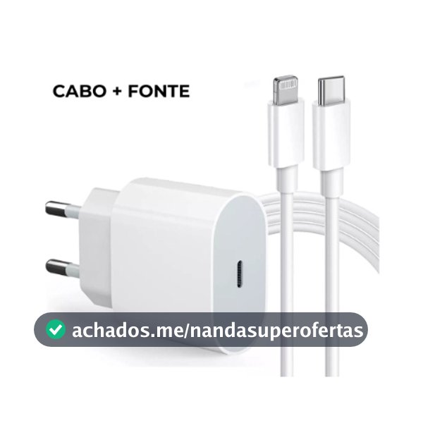 Carregador iPhone Turbo Tipo-C 20W + Cabo Lightining para IPhone Carga rápida