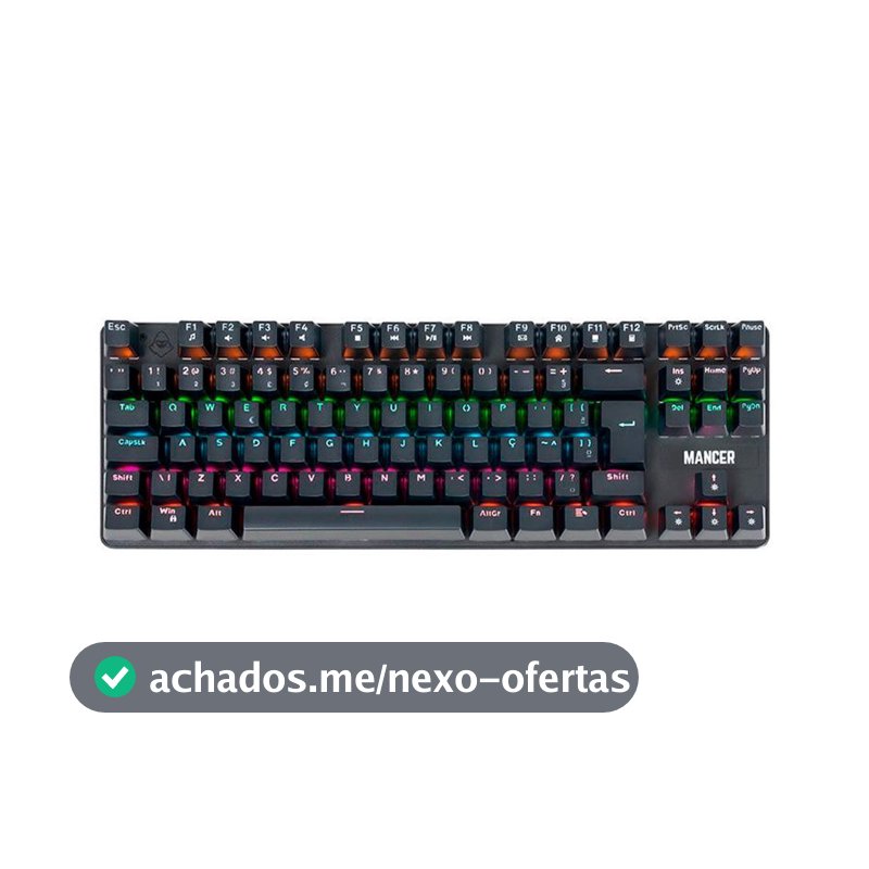 Teclado Mecanico Mancer Shade MK3, Rainbow, Switch Huano Vermelho, Preto, MCR-SHM3-RBW01RD