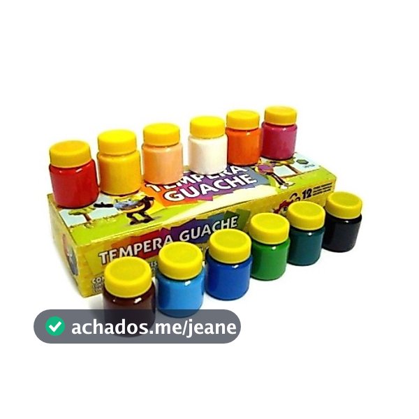 Tinta Guache 12 cores e 6 cores - Acrilex | Material Escolar | Tinta Colorida