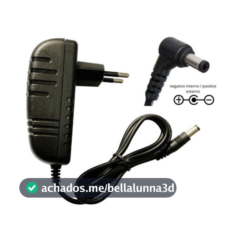 Fonte de energia alimentação, Fita Led 12V 3A Bivolt AC/DC Adapter 2,5mm