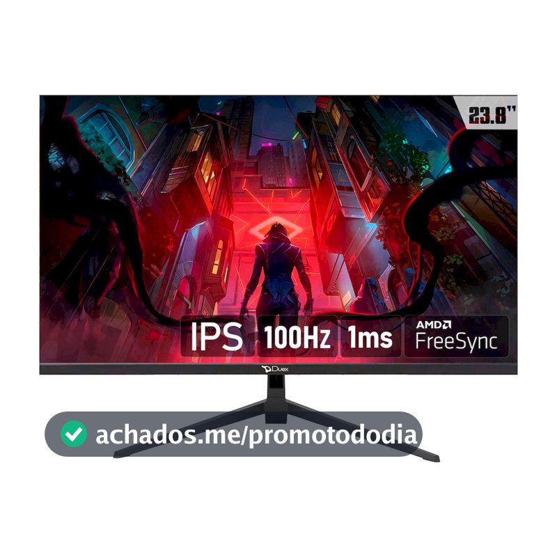 Monitor Gamer Duex, 23.8 Pol, IPS, FHD, 1ms, HDR, 100Hz, FreeSync, HDMI/VGA, Preto, DXMO238F100