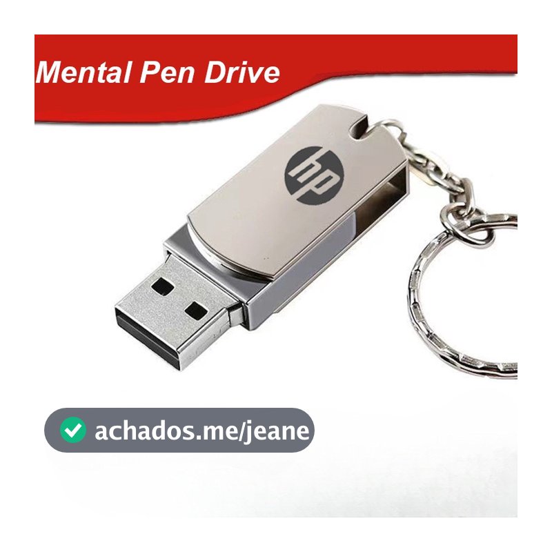 Pen Drive Tb 1 2TB Alta Velocidade De Rotação HP USB Flash 128GB 256GB 512GB PenDrive Mental USB3.0 De Salto Com Chaveiro