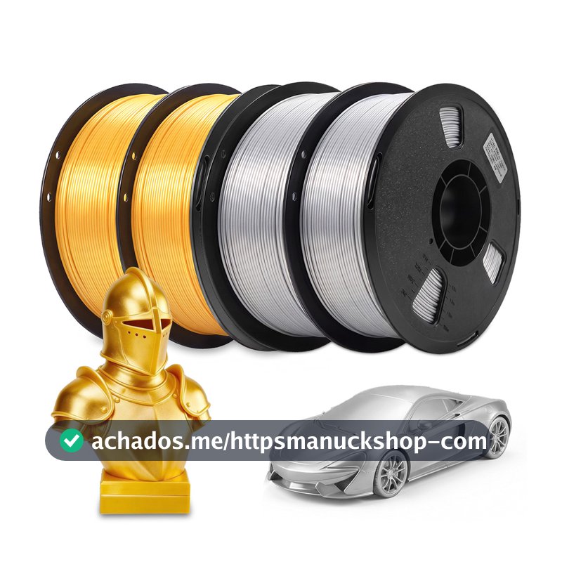 Filamento PLA  Premium 4Kg 1,75mm Efeito Aveludado Impressora 3D FDM  3D Oficial Seda Dourado+Prateado