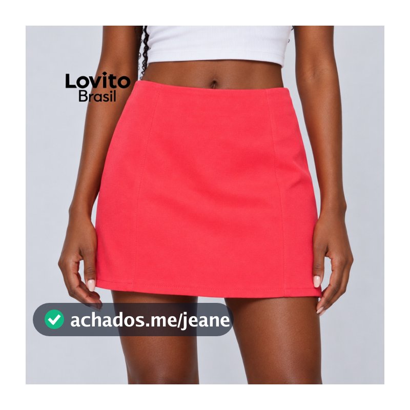 Lovito Saia Curta Lisa Elegante Alfaiataria Feminina SKB1073BRL1103