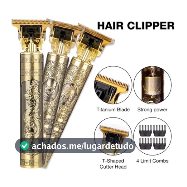 Máquina de Cortar Cabelo Dragão Aparador de Barba Masculino Sem Fio USB