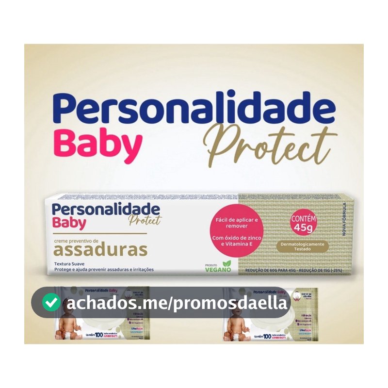 Kit com 3 Creme Pomada de Assadura Bebe 45gr Cada - Personalidade Baby