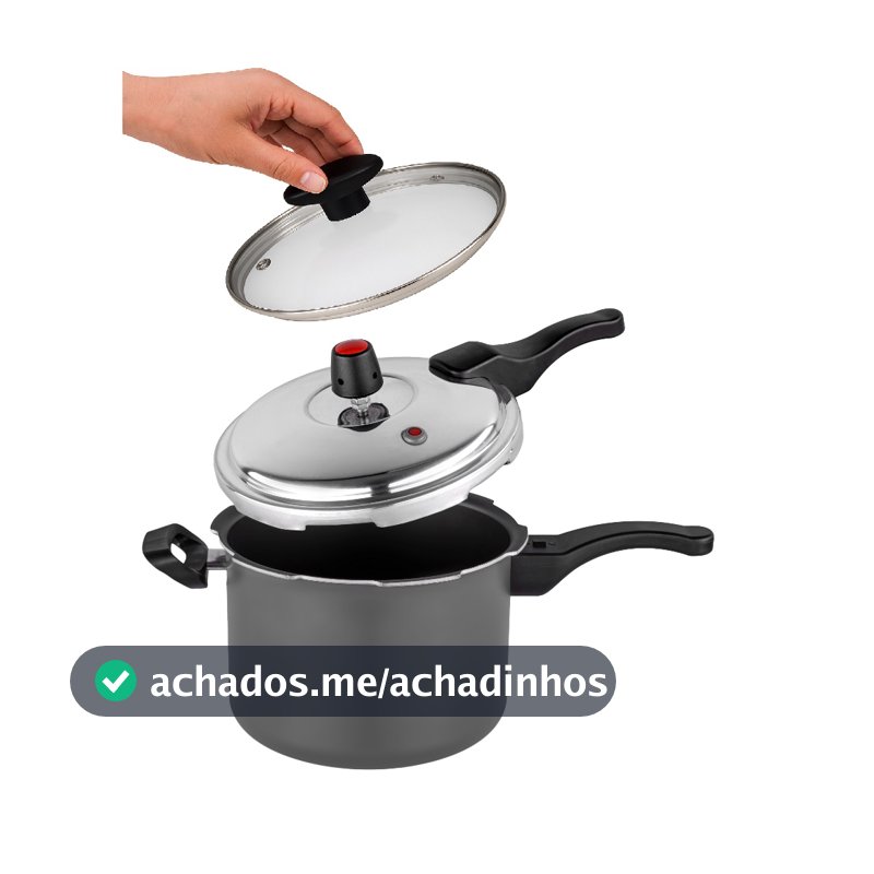 Panela De Pressao 4,5 litros Antiaderente Kit Convencional Tampa Vidro