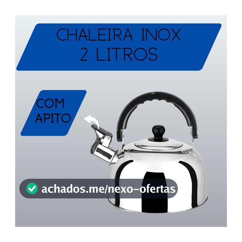 Chaleira Inox com Apito Ferve Rápido Fogão Gás Indução Elétrico