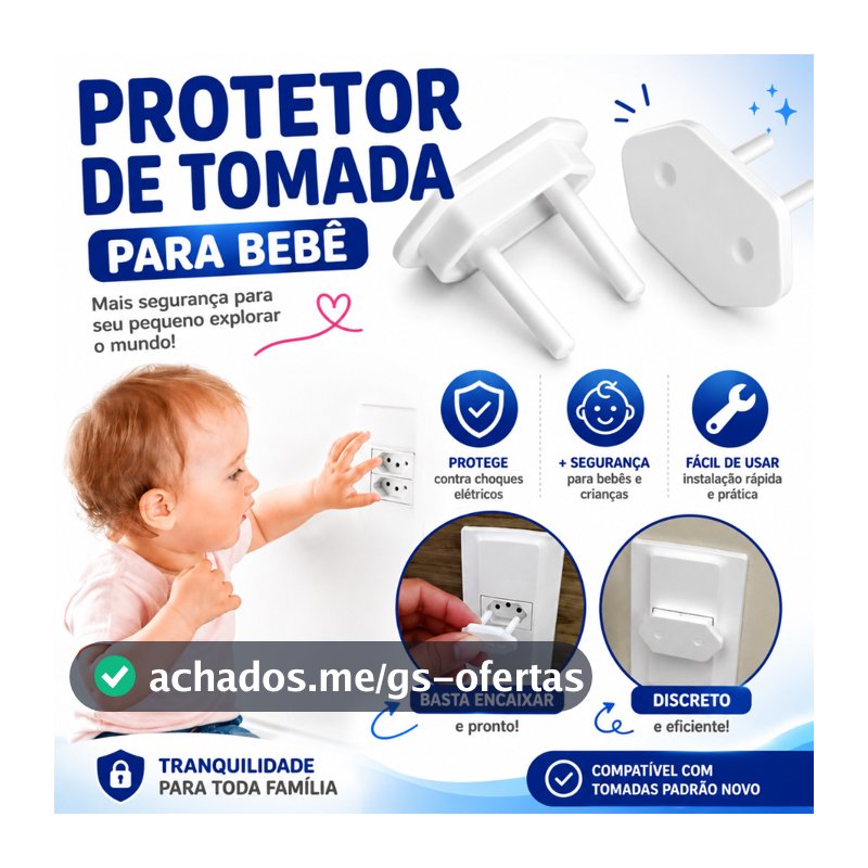 Kit com 12/24/36 Protetor de Tomada Segurança Para Bebê/Criança Contra Choque Elétrico.Frete Grátis
