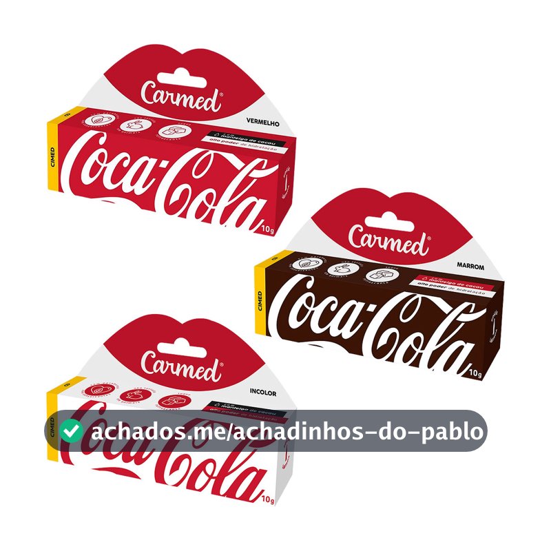 Kit 3 und Hidratante Labial Carmed Coca-Cola 10g