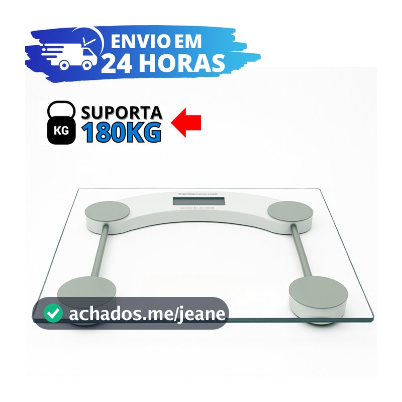 Balança Corporal Digital até 180kg (PROMOÇÃO) Com Vidro Temperado