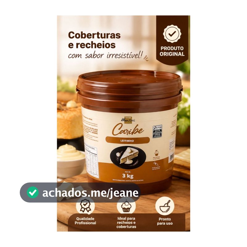 Cobertura e Recheio Caribe Leitinho Master Martini 3kg Original