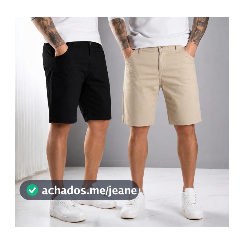 Kit 2 Bermuda Masculina Sarja 2 Peças Shorts Casual Moda Masculina