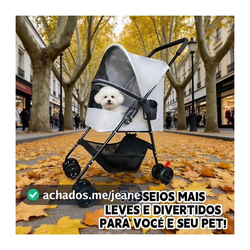 Carrinho De Passeio Carro Pet Para Cães E Gatos Dobrável