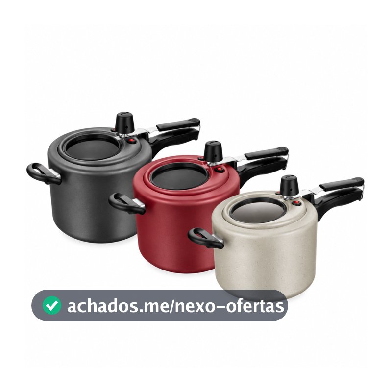 Panela de Pressão 4,5L Com Visor Fechamento Interno Antiaderente MTA CORES
