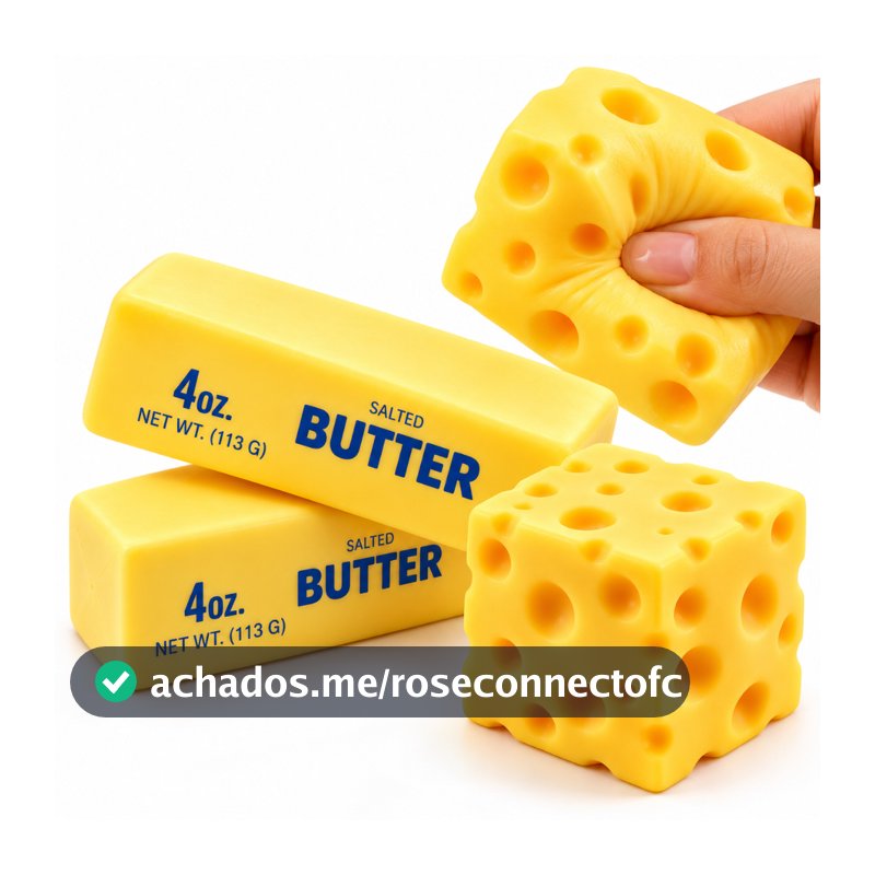Squishy Butter Manteiga Gigante 24cm e 13,5cm Super Macio Fofinho Surpresa Antistresse Fidget Toy Sensorial Queijo