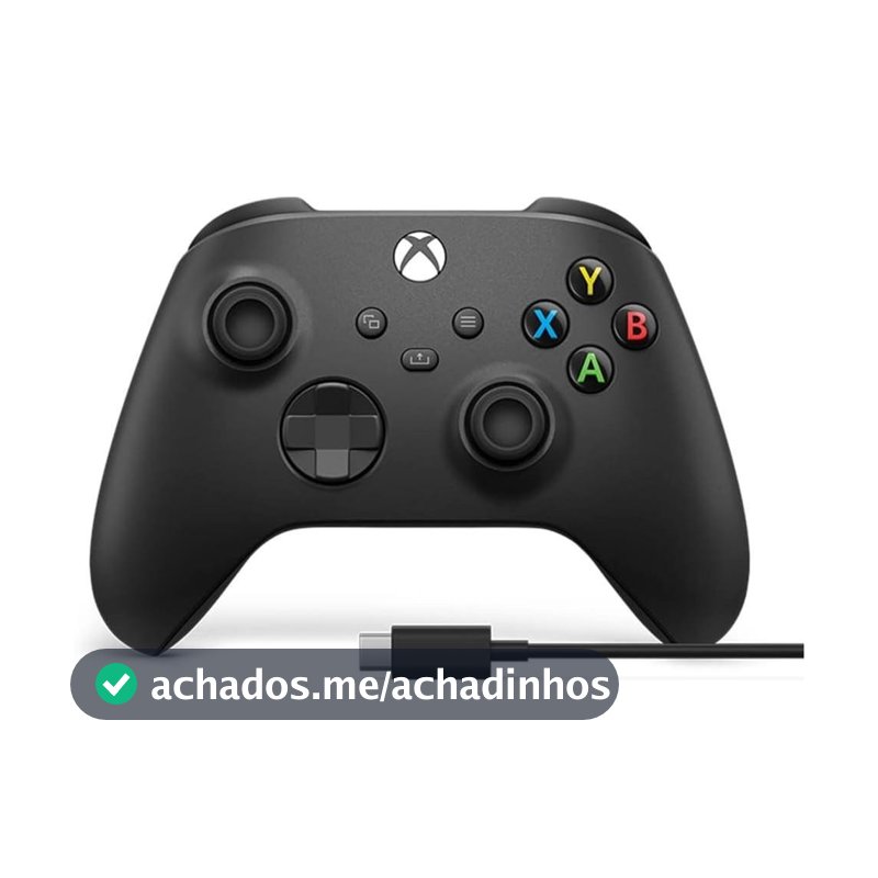 Controle para Xbox Sem Fio Preto + Cabo USB-C