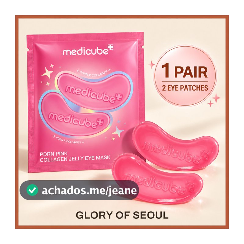 medicube PDRN Máscara De Olhos Geléia De Colágeno Rosa 1 Par (2 Patches) Bolsa Única