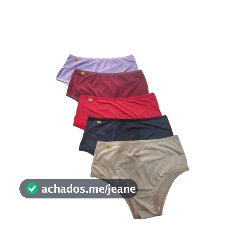 Kit 5 Calcinha Conforto  Plus Size Senhora Pós Parto Gestante Calçola Do M ao 54