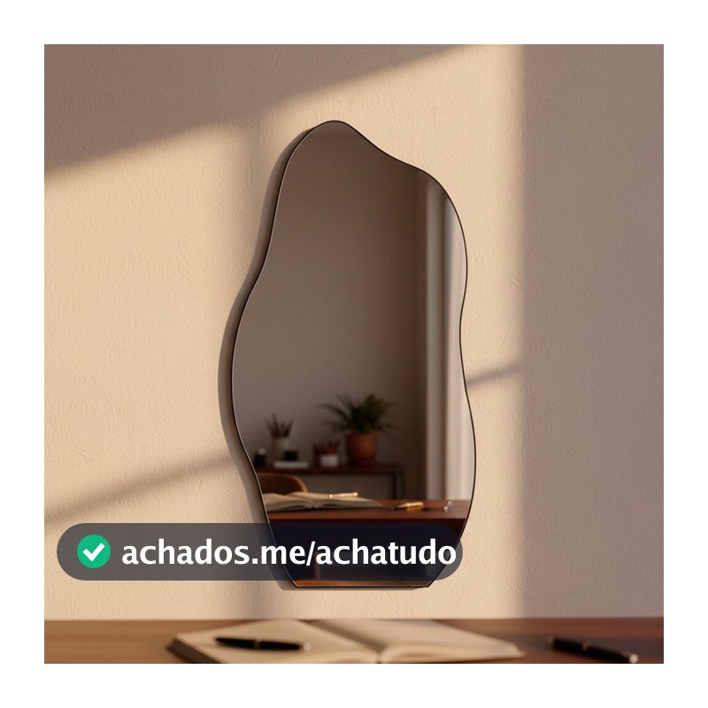 Espelho Grande de Corpo Pinterest Flame 110x60cm Moldura em Couro com Suporte de Parede Decorativo