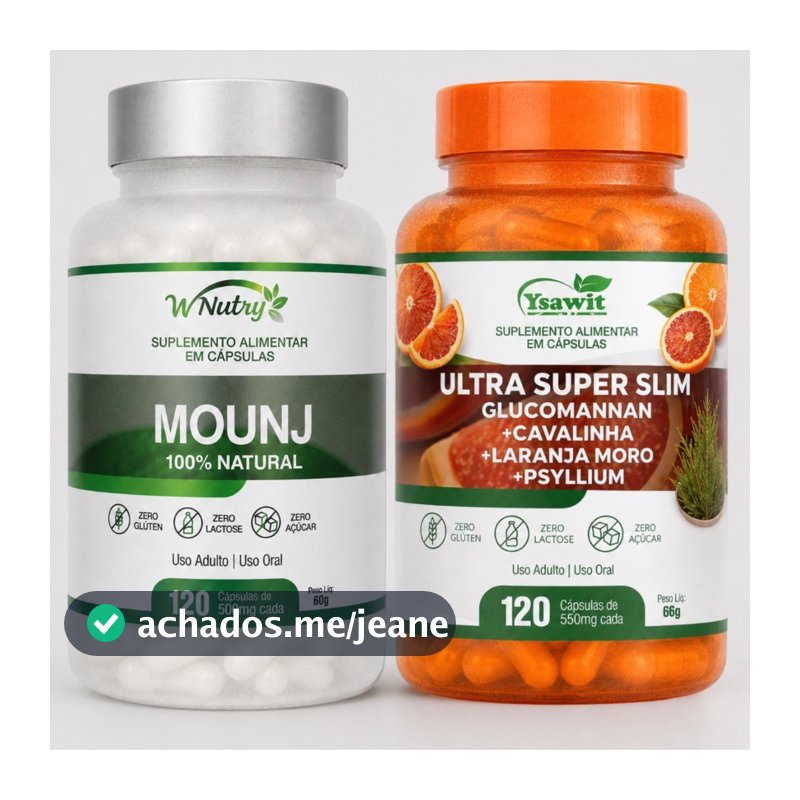 KIT SECA POWER –  Laranja Moro + Psyllium + Spirulina + Quitosana + Cavalinha - 240 cápsulas