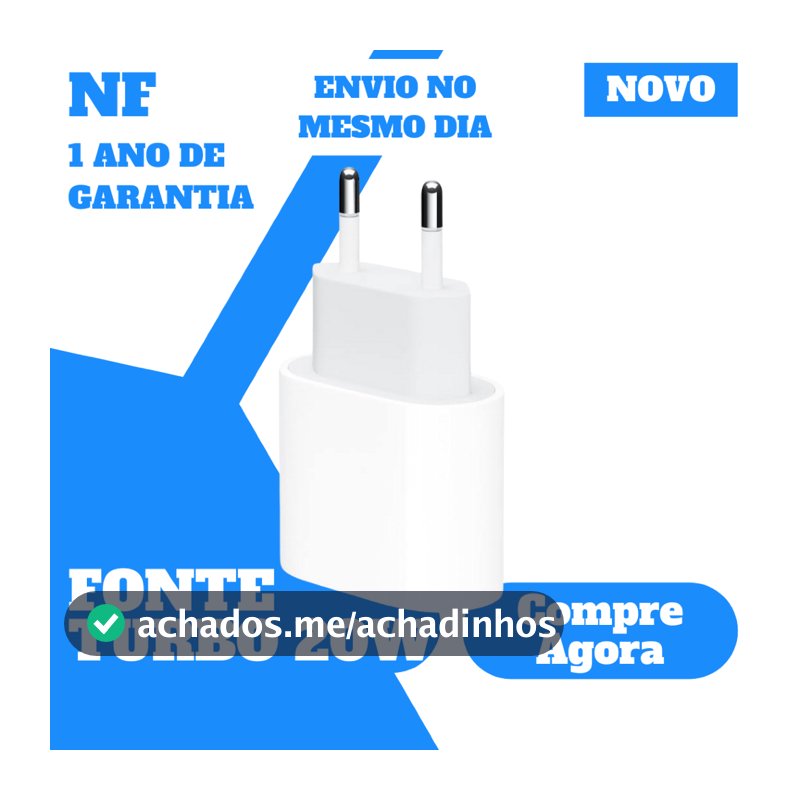Fonte Turbo 20W Carregador Original Apple 1 Ano De Garantia