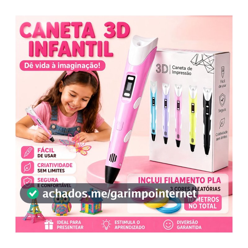 Caneta De Impressão Mágica 3D Grátis 10M DIY PLA Filamento Desenho Brinquedo Presente De Aniversário Criança ABS Tela LC